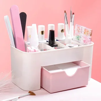 Contenitore per organizer in plastica per nail art Contenitore per rimozione smalto gel Pulizia Tampone di cotone Scatola per tamponi Custodia per accessori Strumento Pulito Desktop