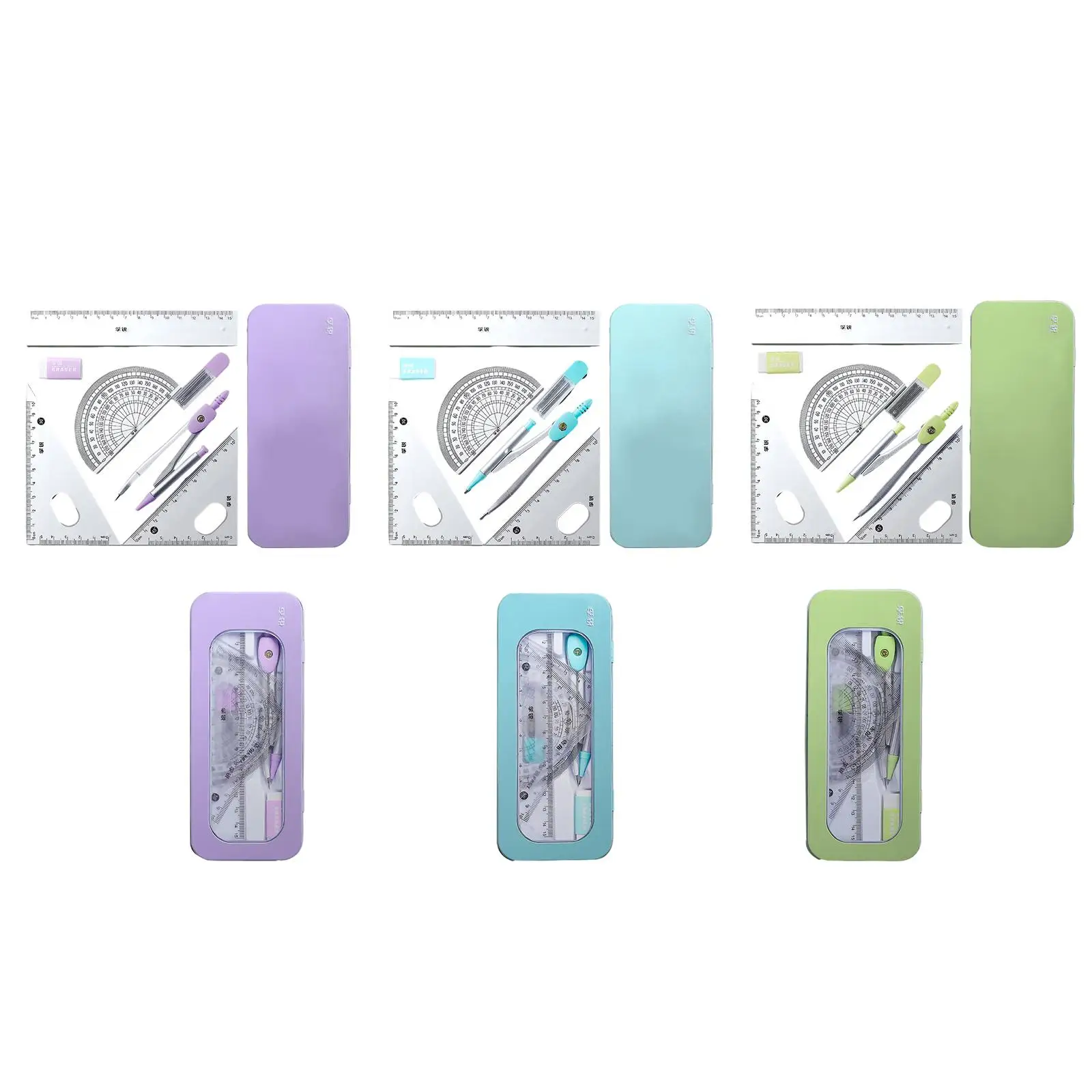 Math Geometry Set with Storage Case Portable for Adults Engineering Drawings