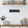 Love Swimming Medal Hanger Rack - 14.5 Inches with 10 Hooks Metal Wall Art Display Organizer for Wall-mounted Medal Decor 6