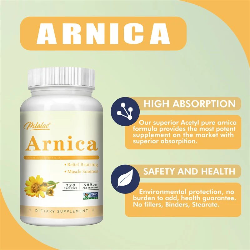 Arnica Capsules Effectively Relieves Bruising and Swelling Reduces Muscle Pain and Stiffness