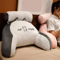 Sofa Couch Pillow Cushion Bed Rest Reading Pillow with Arm Support Cartoon Print Detachable Backrest Support 1