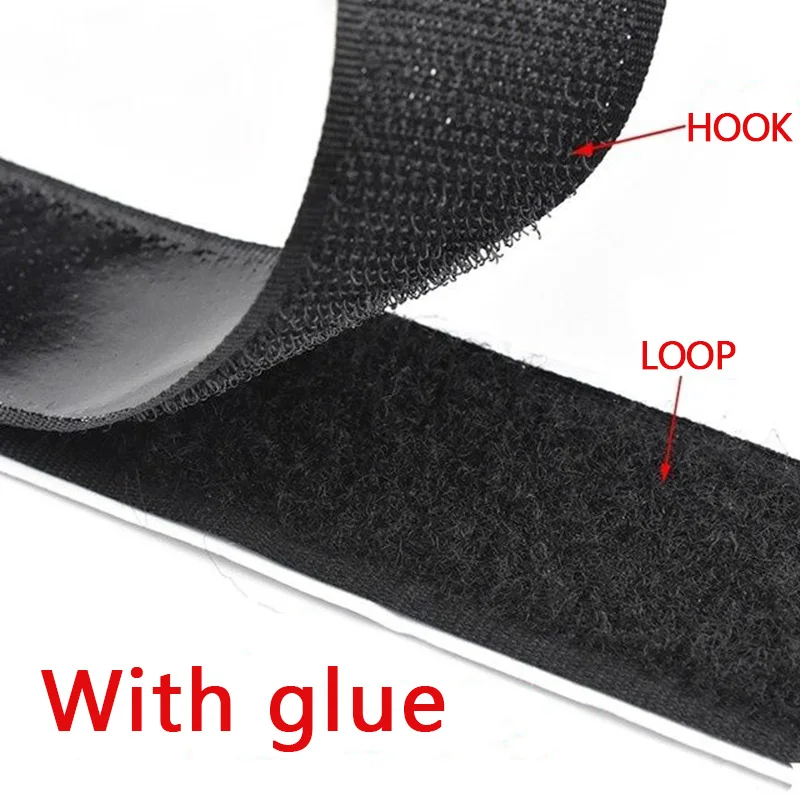 5cm Wide Magic Sticker Scratch Tapes Self-adhesive Hook and Loop Fastener Double Sided Straps with Glue DIY Accessories 1/5/25M