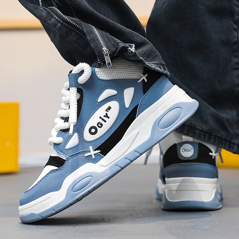 Sports Shoes Casual Sneakers Winter Platform Skateboarding Shoes Man Fashion High Top Casual Leather Sneakers Men Streetwear Men's Skateboard Shoes