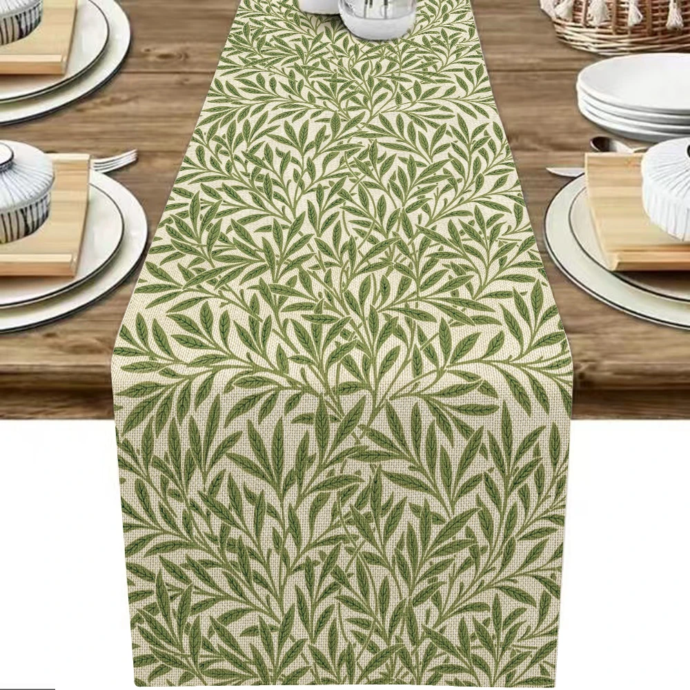 Table Runner 1pc William Morris Floral Table Runner Vintage Flowers Dining TableKitchen Decoration For Family Dining Table Vacation Party