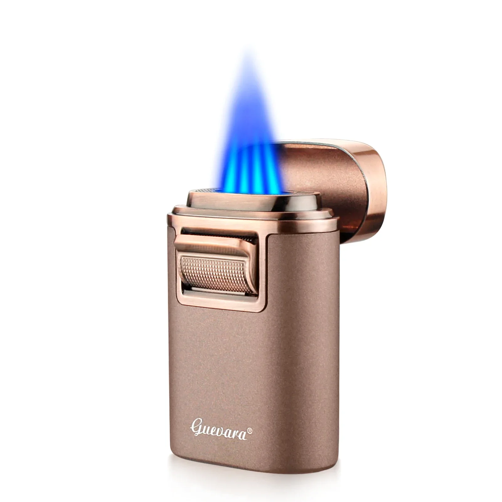 

Guevara Metal Cigar Cigarette Tobacco Lighter Torch 3 Jet Flame Refillable With Punch Smoking Tool Accessories Portable Gift Box