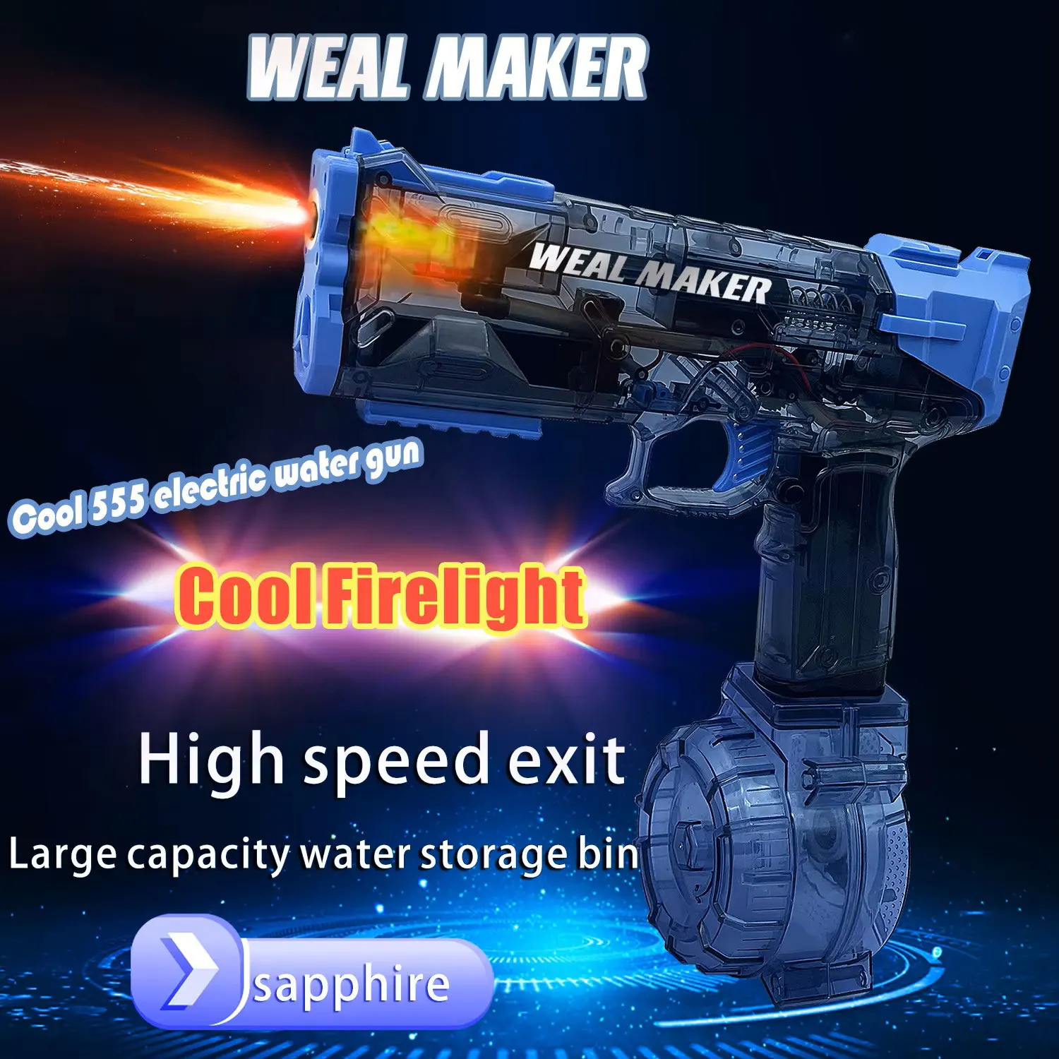 Automatic Water Electric Gun Shooting Toys Water Spray Pistol for Pool Portable High Pressure Watergun Summer Games for Children 2