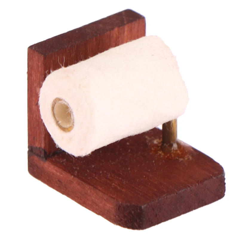 1:12 Dollhouse Miniature Tissue Paper Roll Paper with Stand Model Furniture Accessories For Doll House Bathroom Decor Kids Toys 4