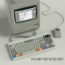 M87 Pro TKL RGB 트라이 모드 OLED 디스플레이 노브 게이머 키보드, 핫 스왑 기계식 키보드, 블루투스, 2.4GHz, USB-C 레트로 키보드