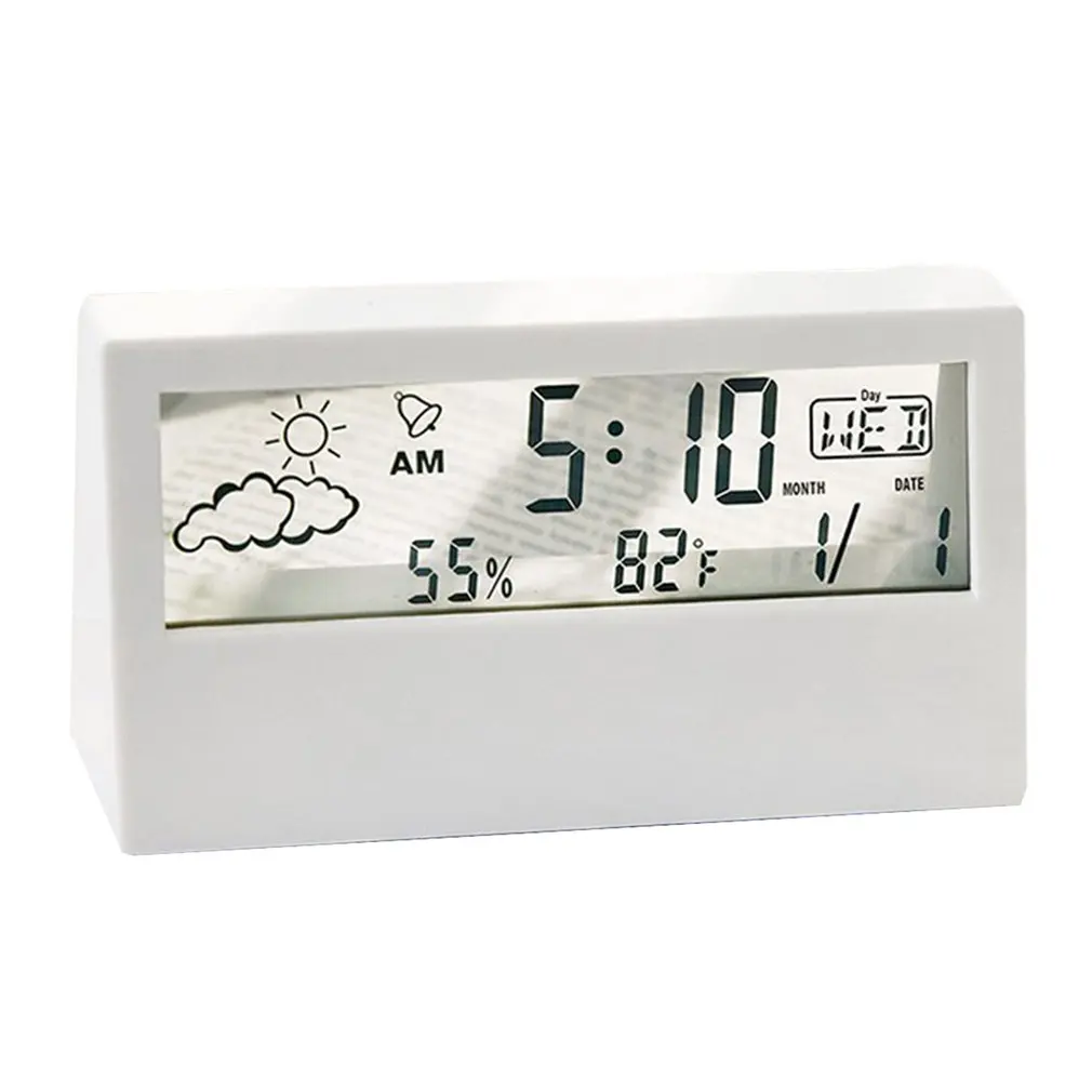 Transparent Screen Weather Station Alarm Clock Indoor Hygrometer Thermometer Forecast Sensor | Инструменты