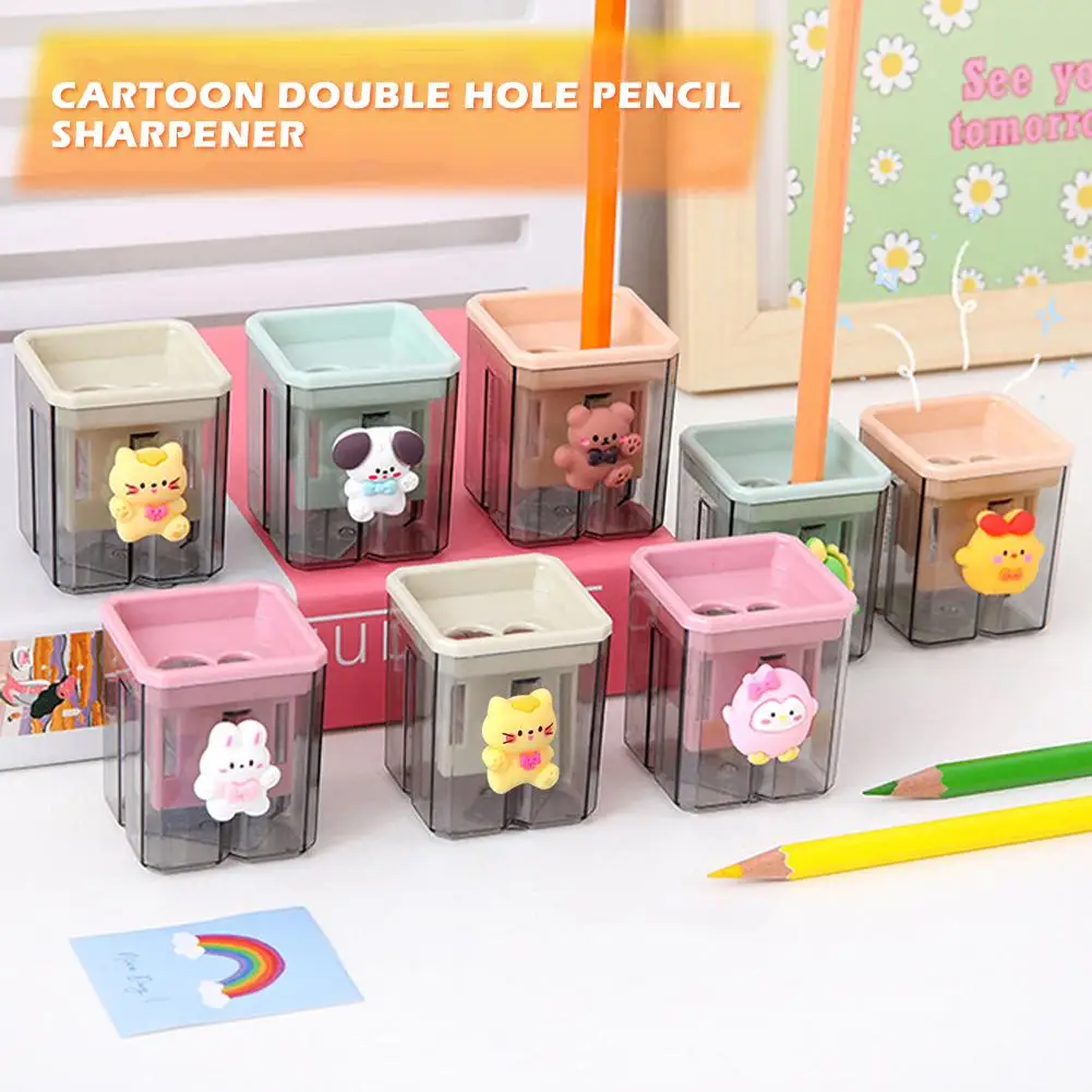 

Mini Cute Cartoon Two Hole Sharpener Pencil Kawaii Sharpener Supplies Student Stationery O0M0