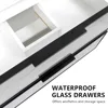 30” Floating Bathroom Vanity with Sink Combo, Modern Wall Mounted Cabient with 2 Glass Doors Drawers Storage 6