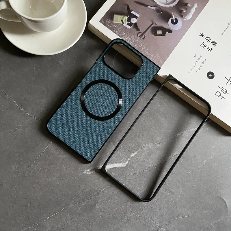 Magnetic Fabric Texture Soft Shell Case with Magsafe Charging and Anti-Knock Protection