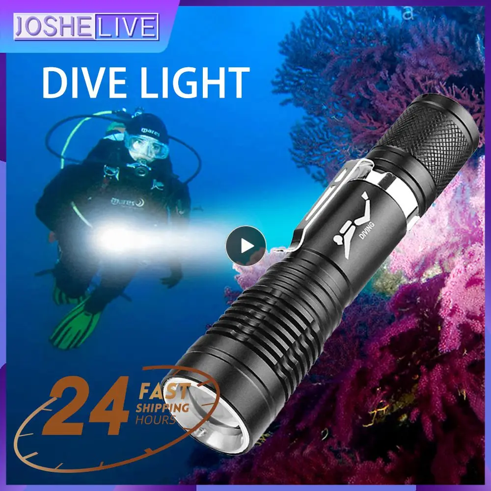 Professional Diving Flashlight Lamp Tools Powerful Aluminum Alloy LED Torch Waterproof Rating Underwater Electric Torches 18650