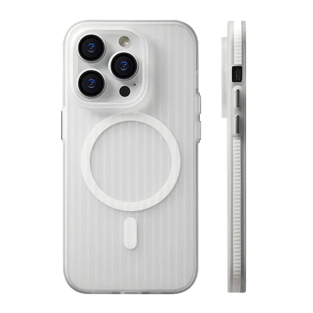 Corrugated Magnetic Wireless Charging Case with Non-slip Matte Finish