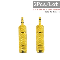 Audio Adapter Set: 6.5mm to 3.5mm and 3.5mm to 6.5mm Converters (2 Pieces), 1/4 - Inch to 1/8 - Inch Versatility for Enhanced Sound Connection (2PCS B)
