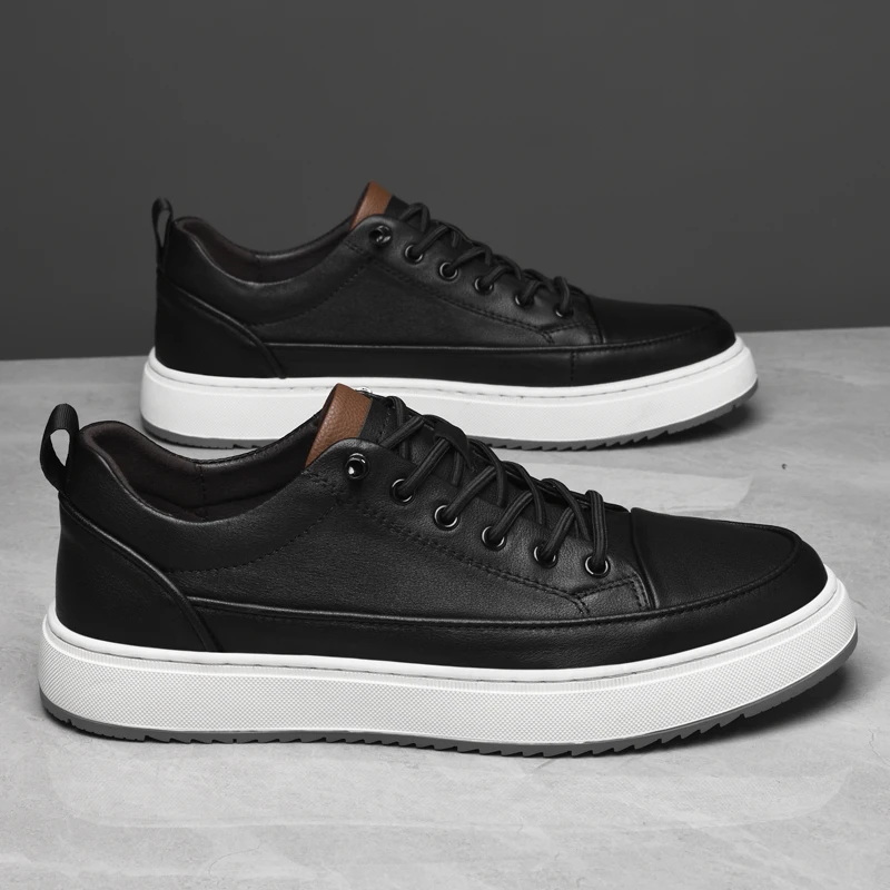 Classic Brand Wear-resistant Sole Men&rsquo;s Genuine Leather Shoes Elegant White Trend Men&rsquo;s Business Casual Shoes Versatile mens shoes