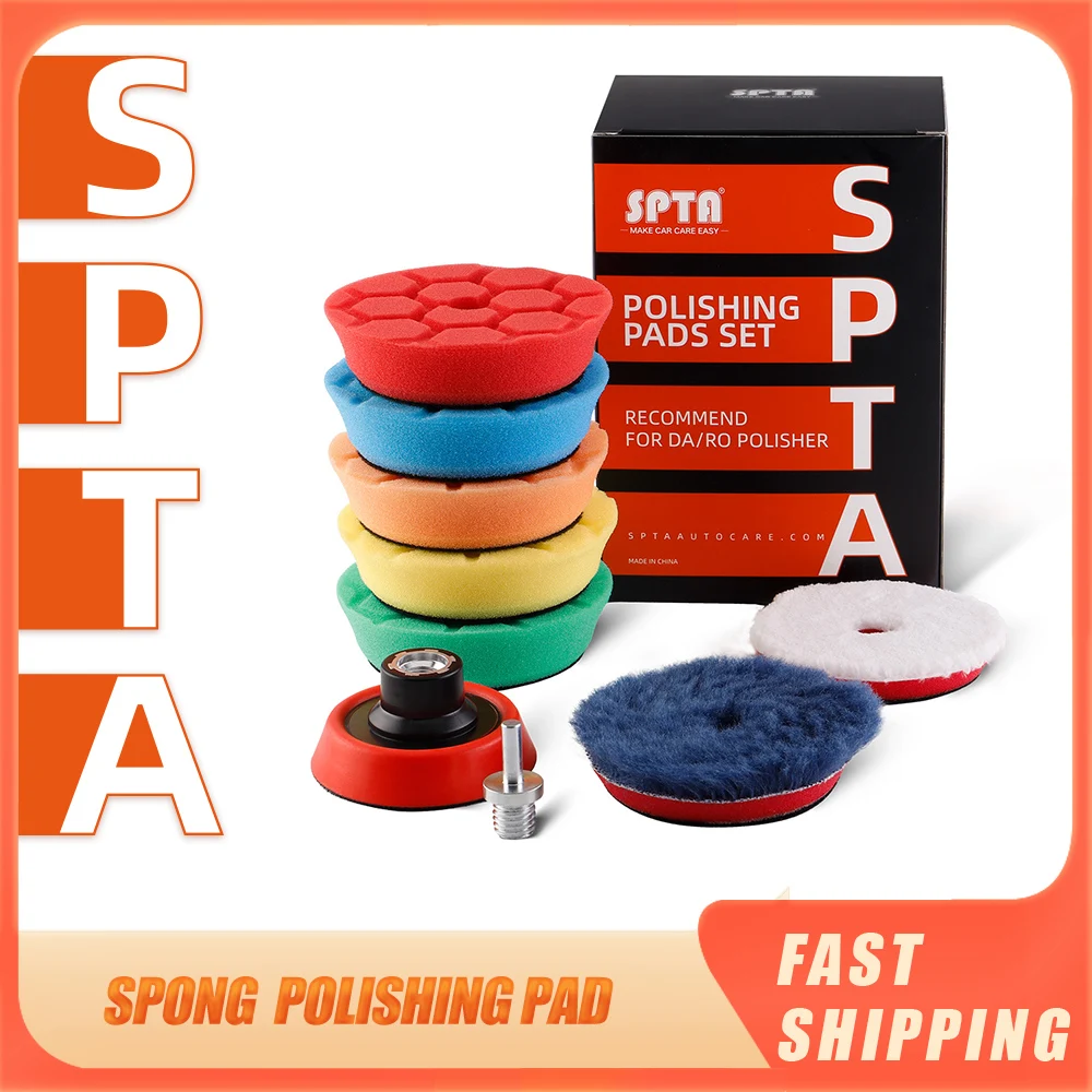 Spta 9pcs Polishing Discs Set 3inch 80 Mm Polishing Pad Sponge Buffing