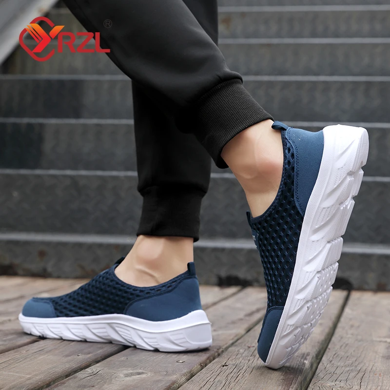 YRZL Lightweight Men Casual Shoes Breathable Slip on Male Casual Sneakers Anti-slip Men's Flats Outdoor Walking Shoes Size 39-46 2