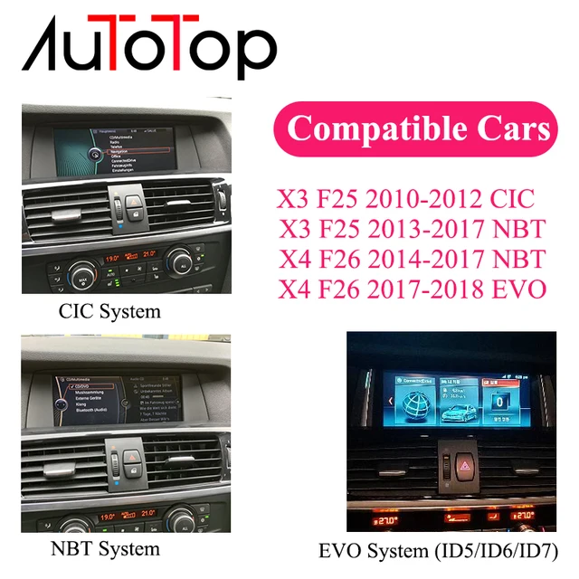 AUTOTOP 12.3 "אנדרואיד רכב אודיו רדיו מקלט מקליט GPS ראש יחידה עבור BMW X3 F25 X4 F26 2011 2017 CIC NBT Autoradio Carplay-2