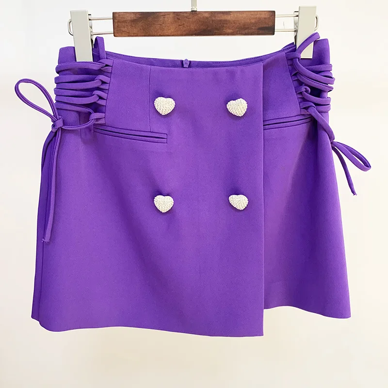 Women's Patchwork Crop Blazer Skirt Two Piece Sets