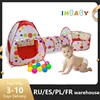 IMBABY Baby Playpen Foldable 3 In 1 Baby Tunnel Toy Tent & Baby Balls Pool Kids Indoor Crawling Play House Children's House Tent 1