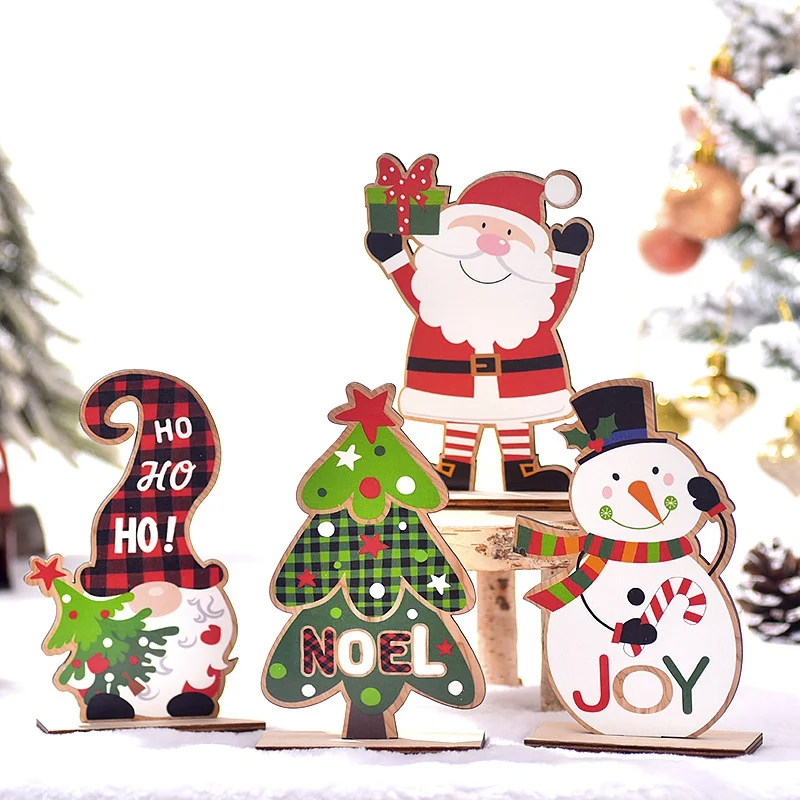 

Christmas Desktop Decoration Christmas Wooden Ornaments ELK-Snowman-Santa-Claus Christmas Decorations 4 Style