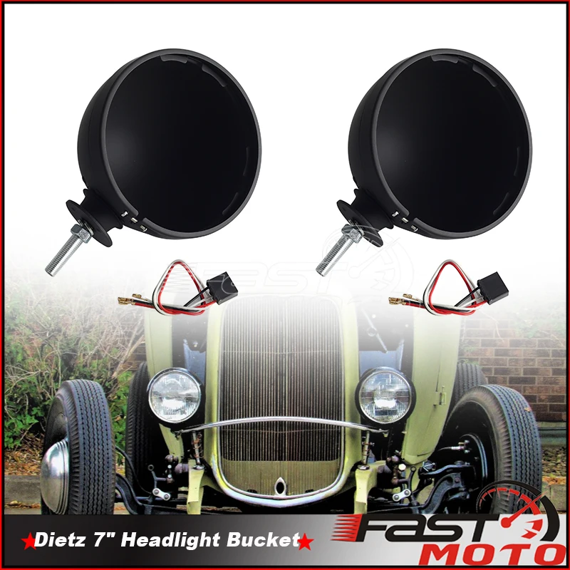 

Black 7" Headlight Housing For Baja Bug Dune Buggy Manx Hot Rods Motorbike Headlamp Front Head Light Lamp Headlamp Bucket Cover
