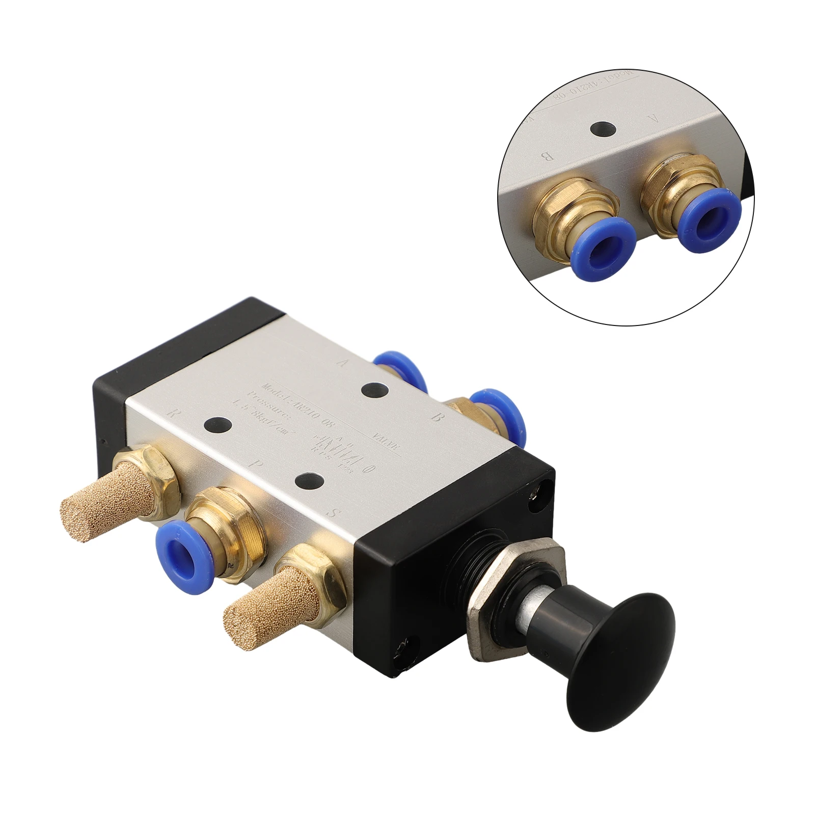 

Manual Push Pull Valve 2022 Industrial 4R210-08 5 Ways Accessories Connector Pneumatic 2 Position Control Muffler