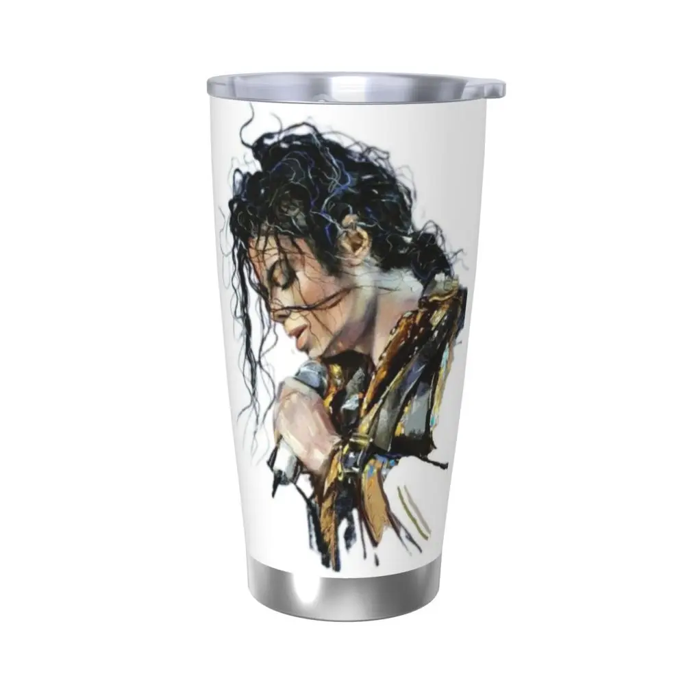Michael Jackson Musicians Singers Dancers Stainless Steel Tumbler Vacuum Insulated Mug Thermal Cold Cup Straw With Lid 20oz