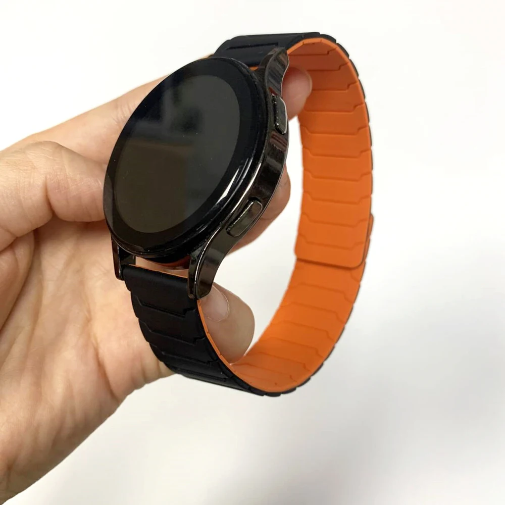 Magnetic Silicone Loop Watch Strap, 22mm/20mm Band Bracelet