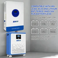 EASUN Onduleur Solaire Hybride 12000W MPPT 220V 48V Entrée PV Max 500V 22000VA Chargeur Solaire 150A Double Entrée Prise en Charge BMS Avec WIFI 4