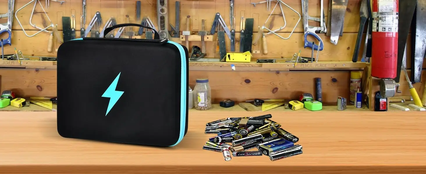 Battery Organizer Storage Case with Tester – Holds Over 220 Batteries