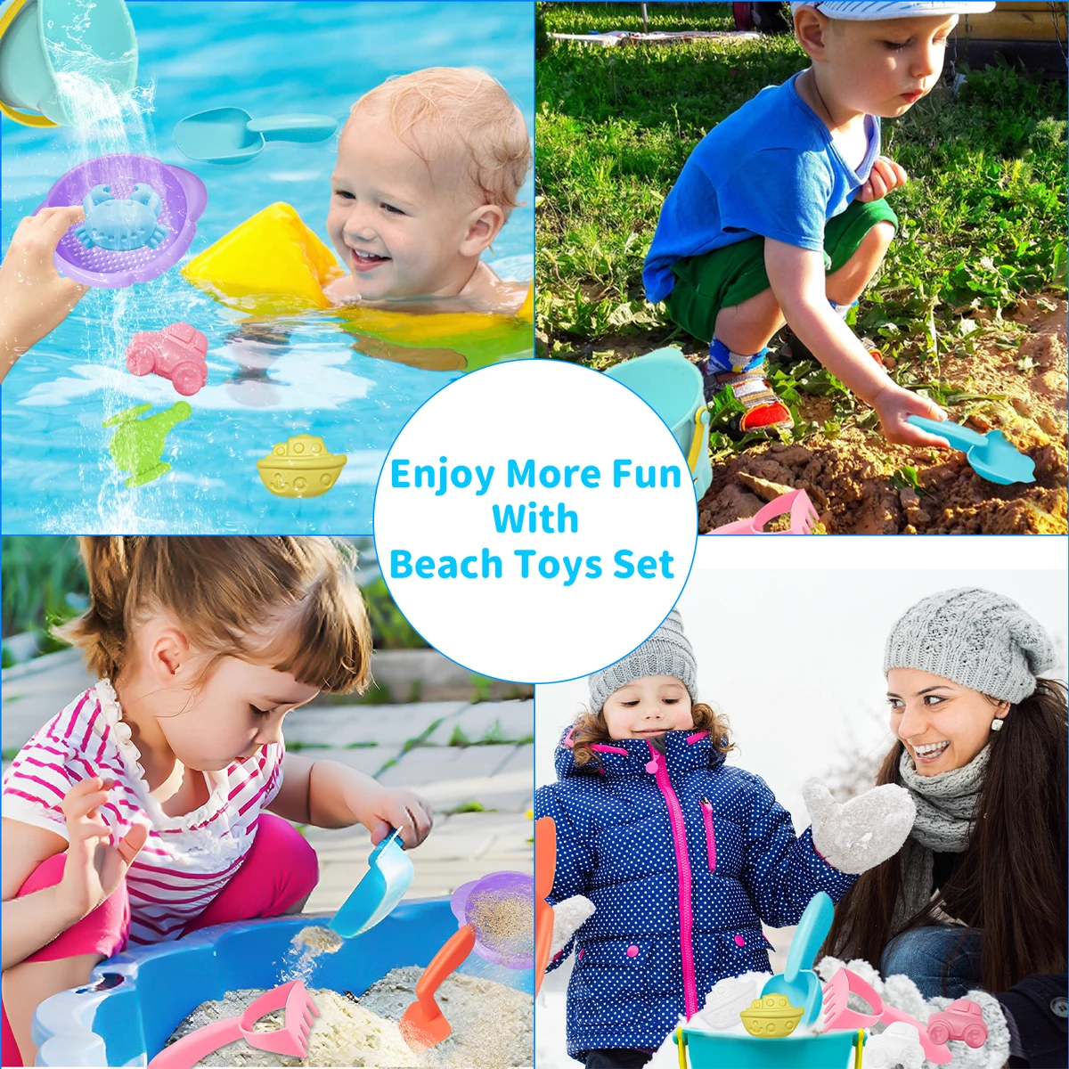 Baby Beach Toys Children Outdoor Summer Sand Play Set Infants Digging SandPlastic Shovels Buckets Water Play Beach Toys for Kids — view 5