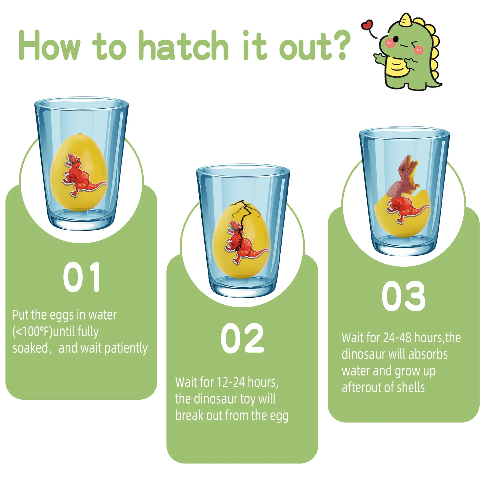 Magic Growing Dinosaur Egg-Hatch & Grow Dinosaur Toy-STEM Science Kit for Kids Water Expanding Surprise Gift 12 PCS