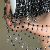 0.5/1 Meter Goth Style Black Cross Skeleton Pendant Chain For DIY Necklace Women Unique Link Aesthetic Halloween Jewelry﻿﻿