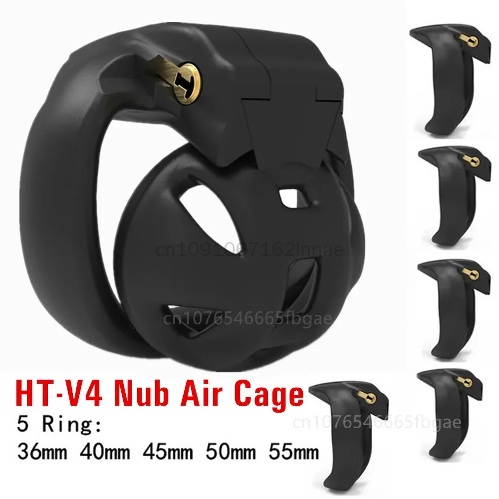 HT-V4 Chastity Penis Lock Breathable Nub Air Cock Cage Male Chastity Device 5 Size Penis Ring Sexual Products Sex Toys Men penis chastity cage chastity lock sex toy penis cock ring