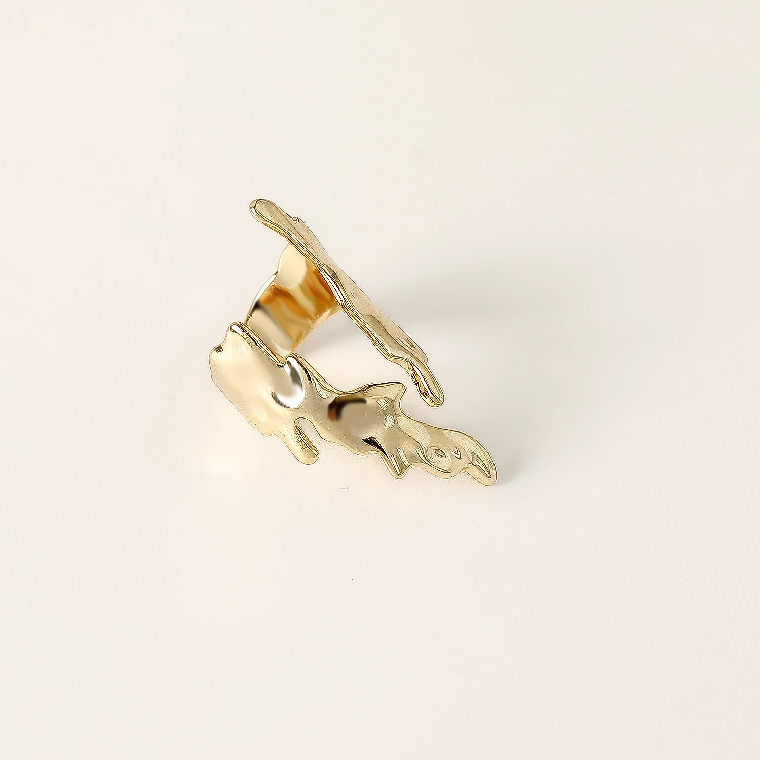 

European And American Fashion Exaggerated Metal Geometrical Irregular Flame Ring Classic Luxury Minimalist Index Finger Ring