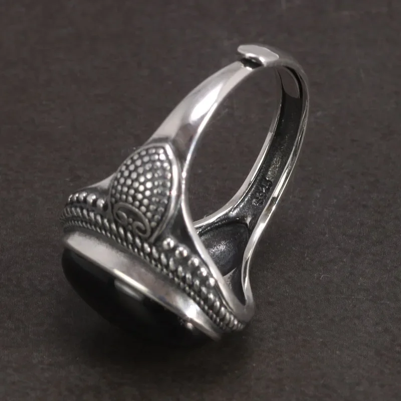 Anello In Onice Nero - Anello In Argento Sterling 925 - Anello Con Pietra Preziosa - Anello Fatto A - Foto 10