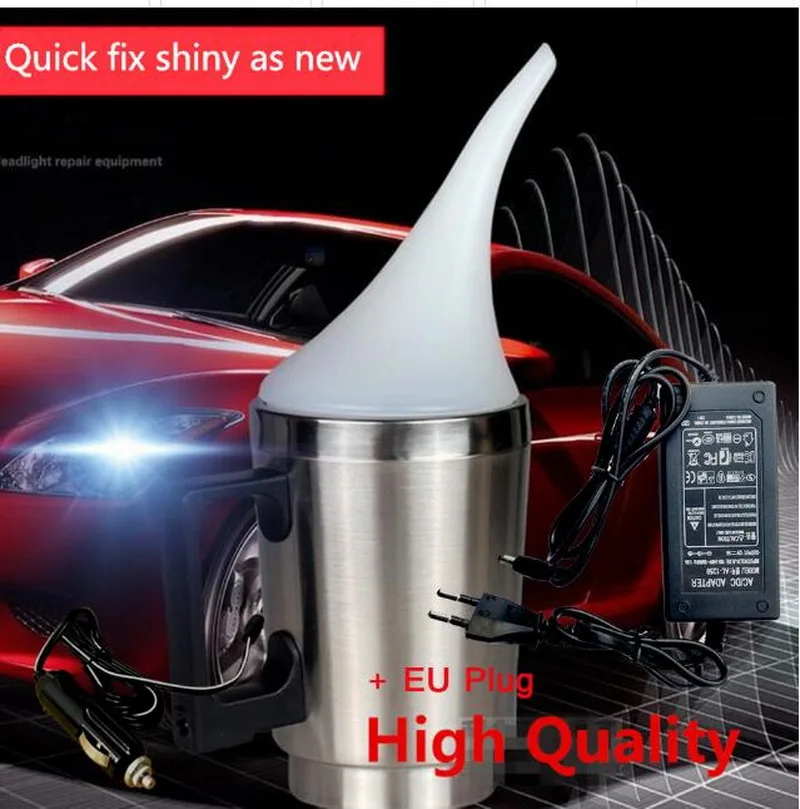 

DC 12V adapter+Cigarette lighter Plug Car Headlight Refurbished with 220V EU plug Electrolytic Atomized Cup Headlamp Repair Tool