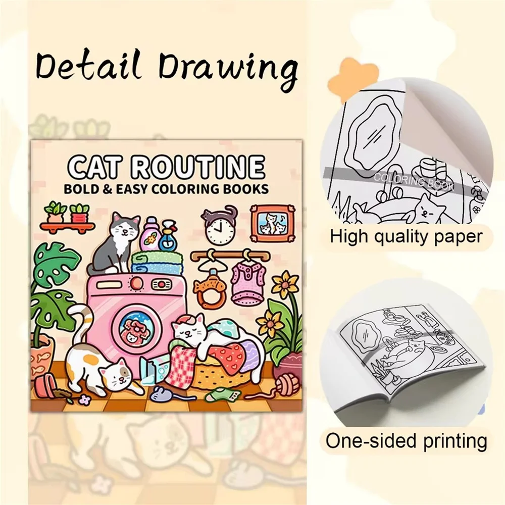 Cat Moments Adult Coloring Book Unique Book for Relaxation Upgraded Paper for Comfortable Coloring Perfect Gift Friend 3