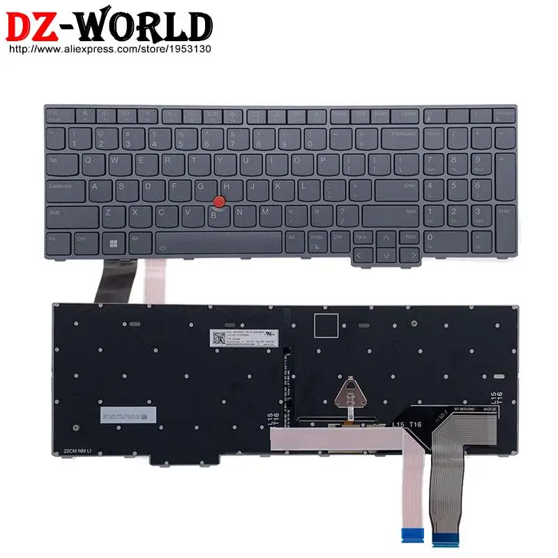 Teclado Retroiluminado em Inglês dos Eua para Lenovo Thinkpad L15 Gen3 T16 P16s Gen1 Laptop 5n21d93686 5n21d93723 5n21d93876 5n21d93643 - Imagem 4