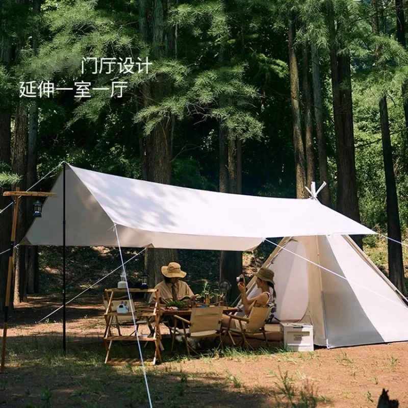 Waterproof Outdoor Camping Tent 2-3 Person Indian Pyramid Design Backpacking Portable Lightweight Double Layer Pyramid Tent