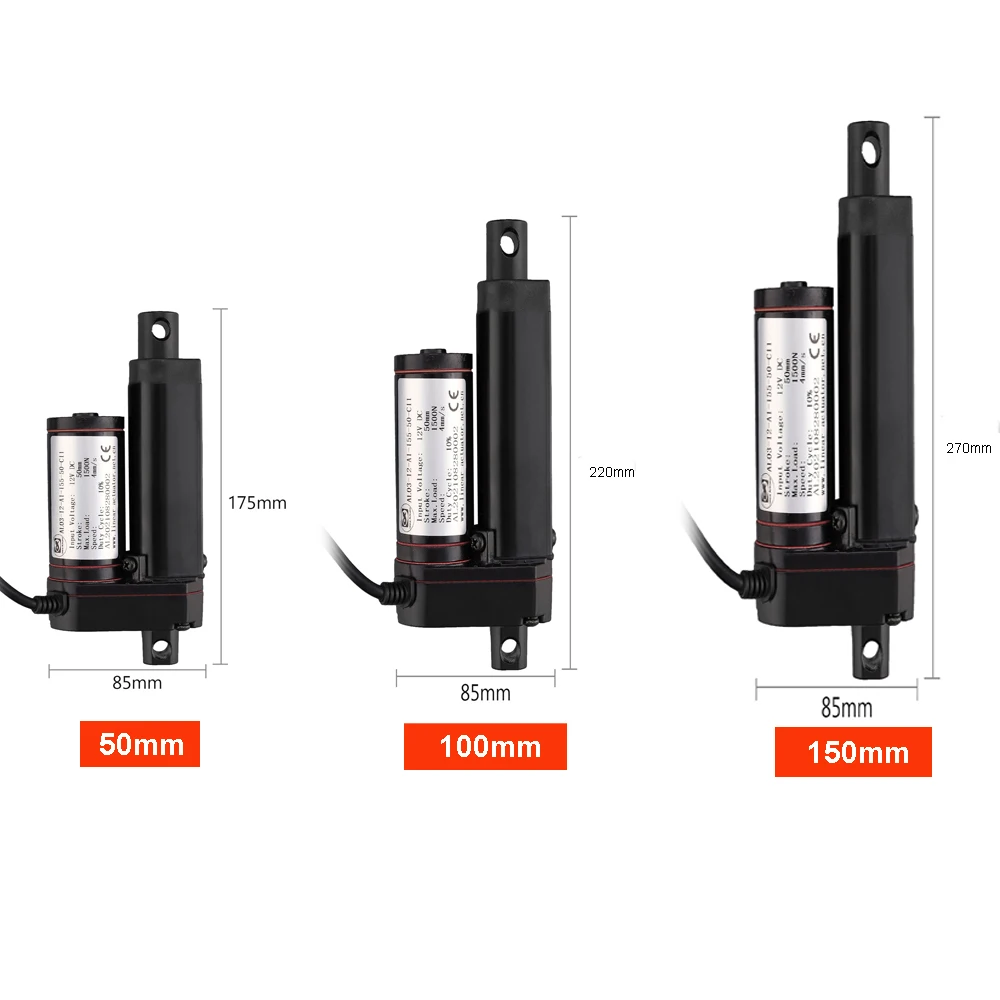 Electric Linear Actuator DC12V 100N 300N 500N 1000N Linear Actuator 150mm Stroke Drive Electric Motor
