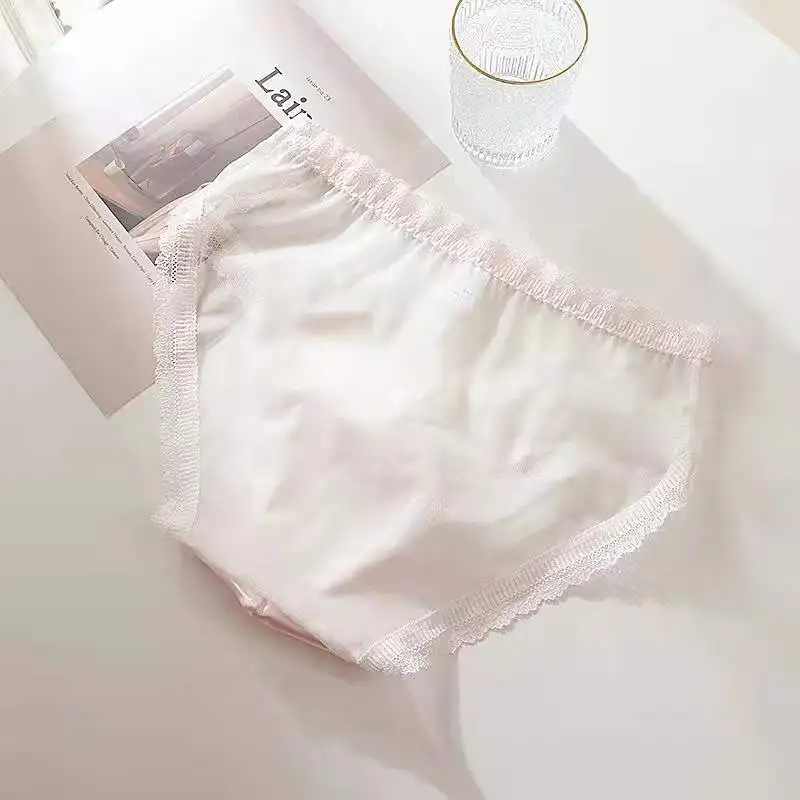 Plus Size Underwear for Women Sexy Thin Transparent Lace Mesh Panties with High Waist Big Size Briefs of Large Sizes 5