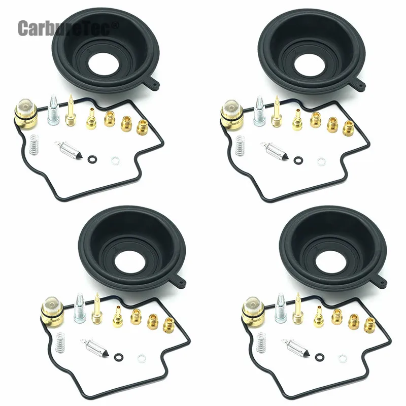 

For KAWASAKI ZX400KE ZZR400 1990-2004 2005 2006 ZX ZZR 400 KE Carburetor Repair Kit Vacuum Diaphragm CARB Float Valve 4 Set