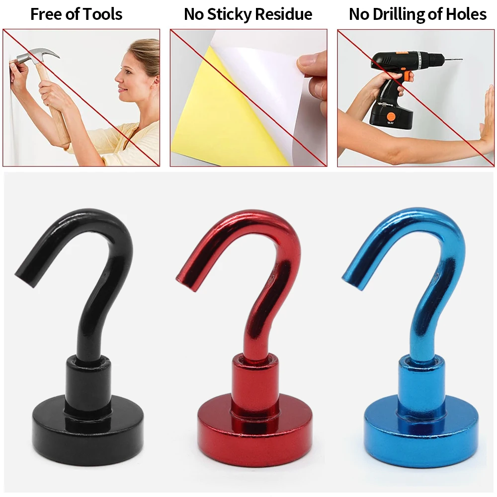 Starke magnetische Haken tragende Home Küche Bar Lagerung Haken Schlüssel Lagerung Haken Badezimmer Kleiderbügel Mehrzweck Magnet Haken – Detail 3