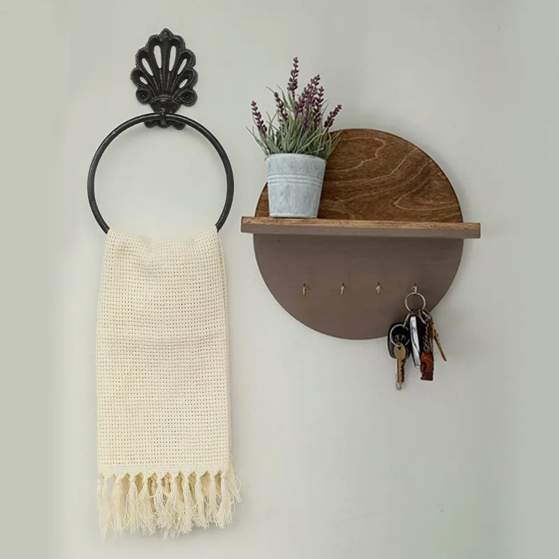 Cast Iron Wall Mounted Hanging Rings for Kitchen Towels