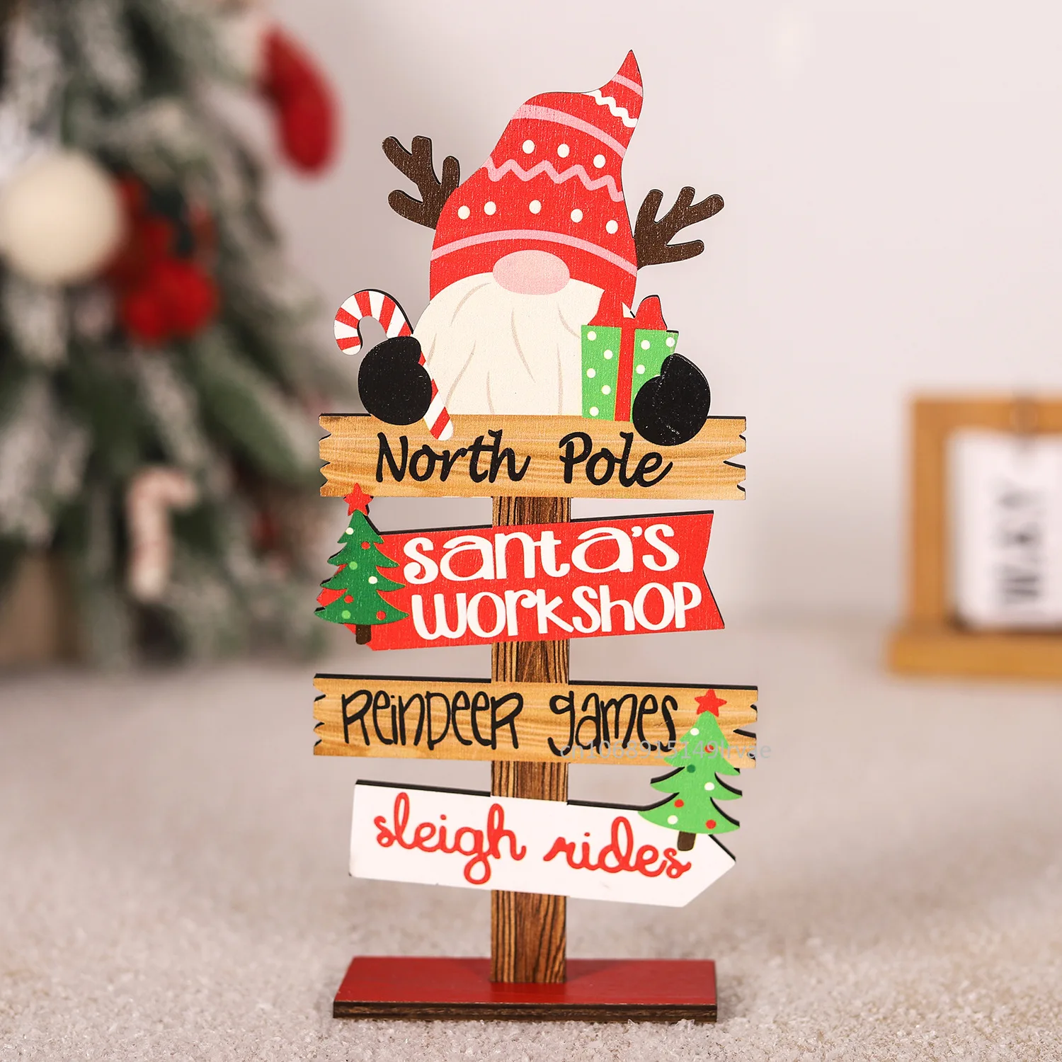 Desktop Christmas Tree Ornaments Santa Claus DIY Decoration Wooden Christmas Signs Plaque Xmas Decor 2026 New Years Party Gifts