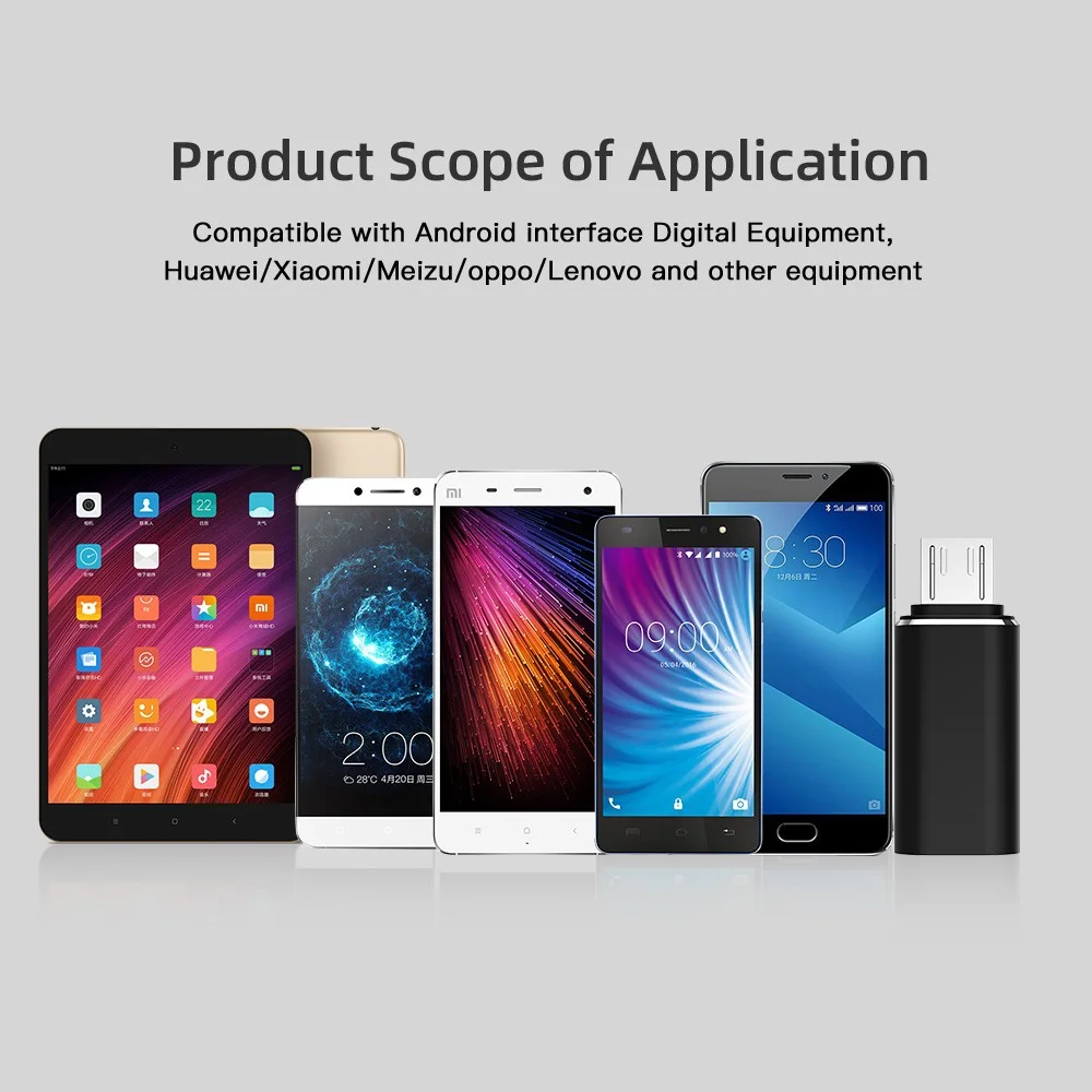 USB C-마이크로 USB 어댑터 알루미늄 합금 타입 C(여성) - 마이크로 USB(남성) 변환기(휴대폰/태블릿용)