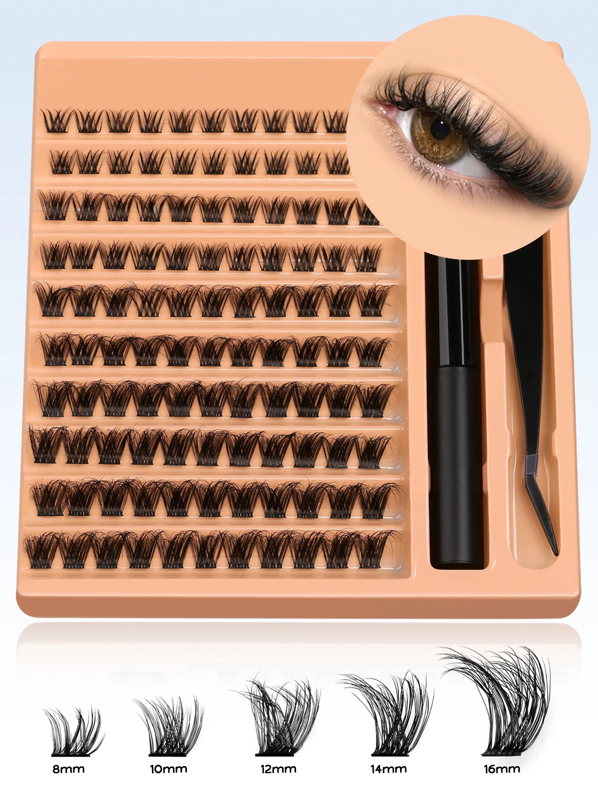 GROINNEYA Clusters Lashes Kit DIY Eyelashes Lash Clusters Set Eyelash Extension Kit Lash Bond And Seal And Eyelash Tweezers 39